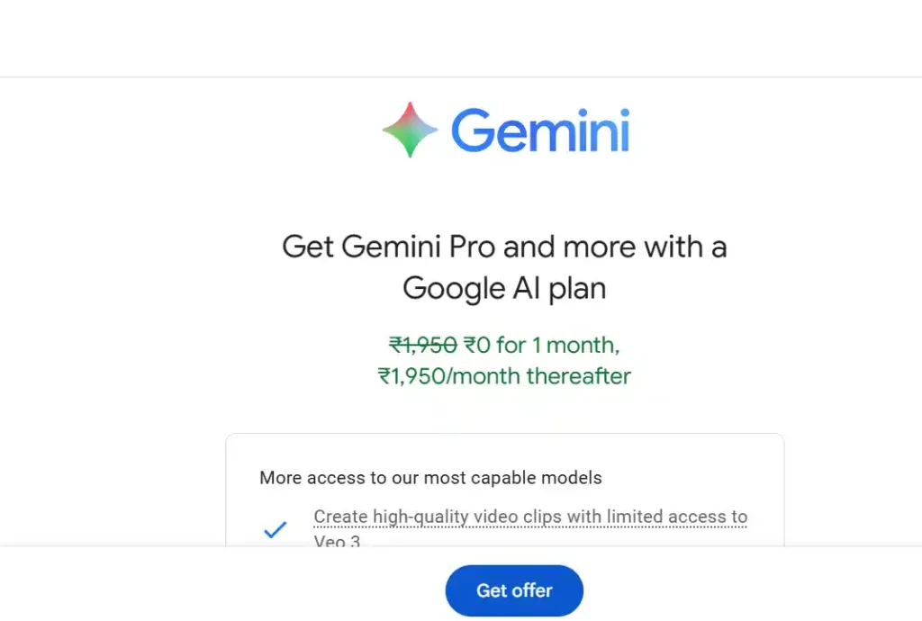 Google Gemini Student Offer